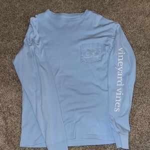 Vineyard Vines Sky Blue Logo Long Sleeve Tee